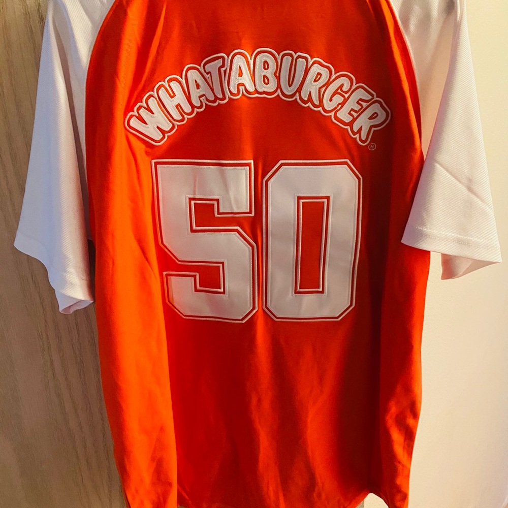 A WHATABURGER  Jersey 100 percent clean.